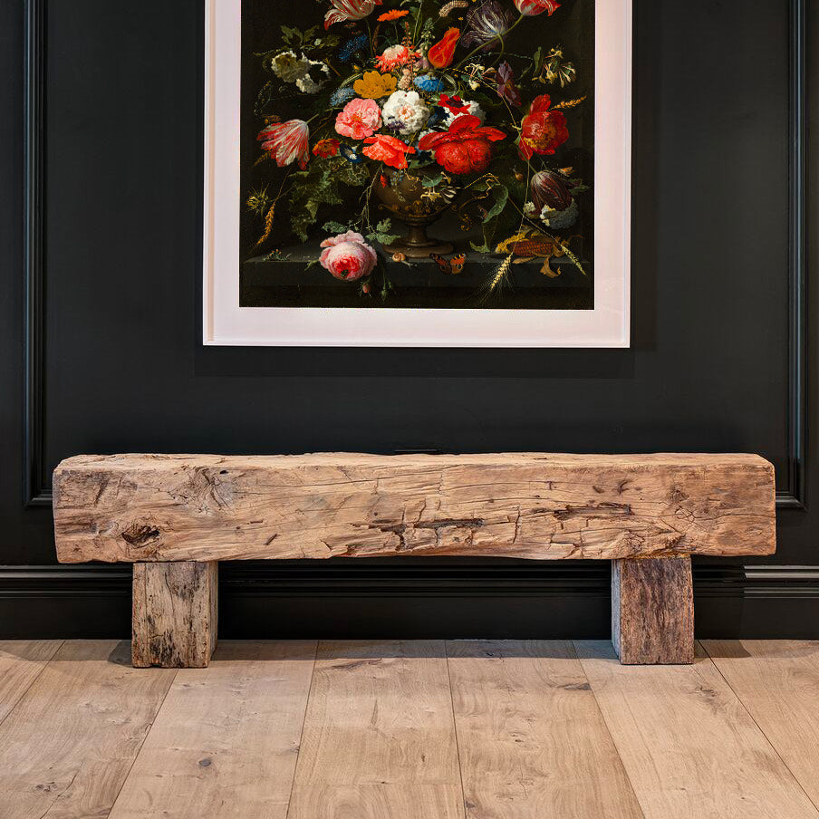 Banc Fermette en vielles poutres de chêne