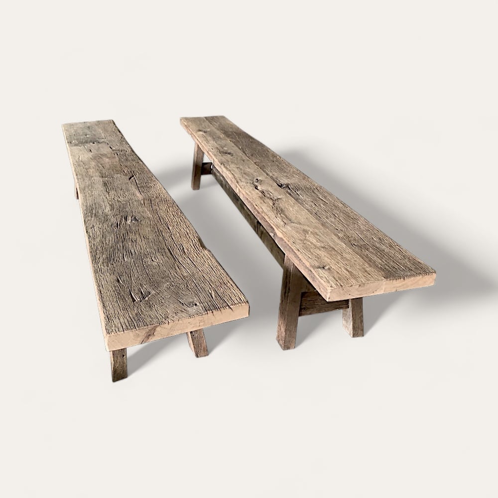 Banc Sorella en vieux chêne