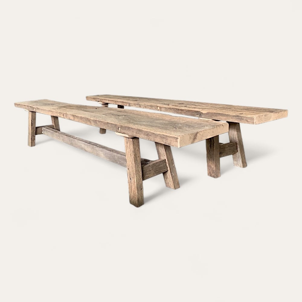 Banc Sorella en vieux chêne