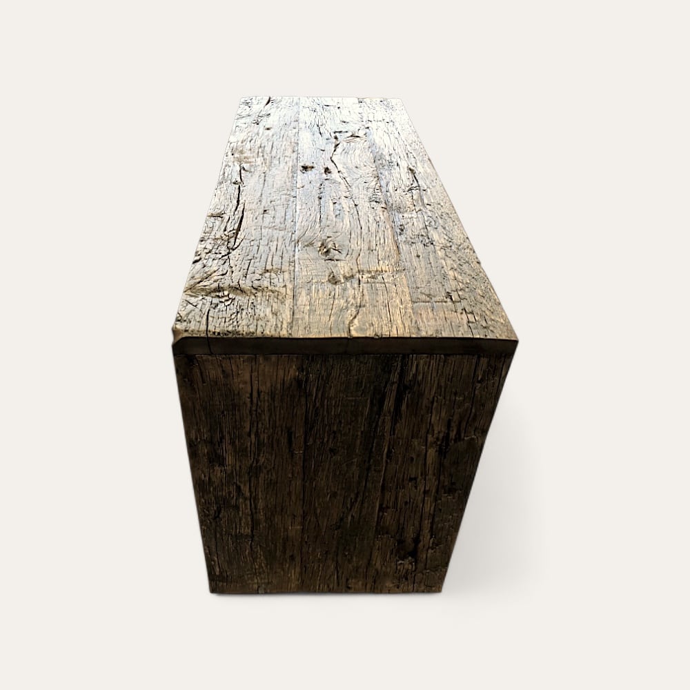 Meuble suspendu SDB en fond de wagon Ferro