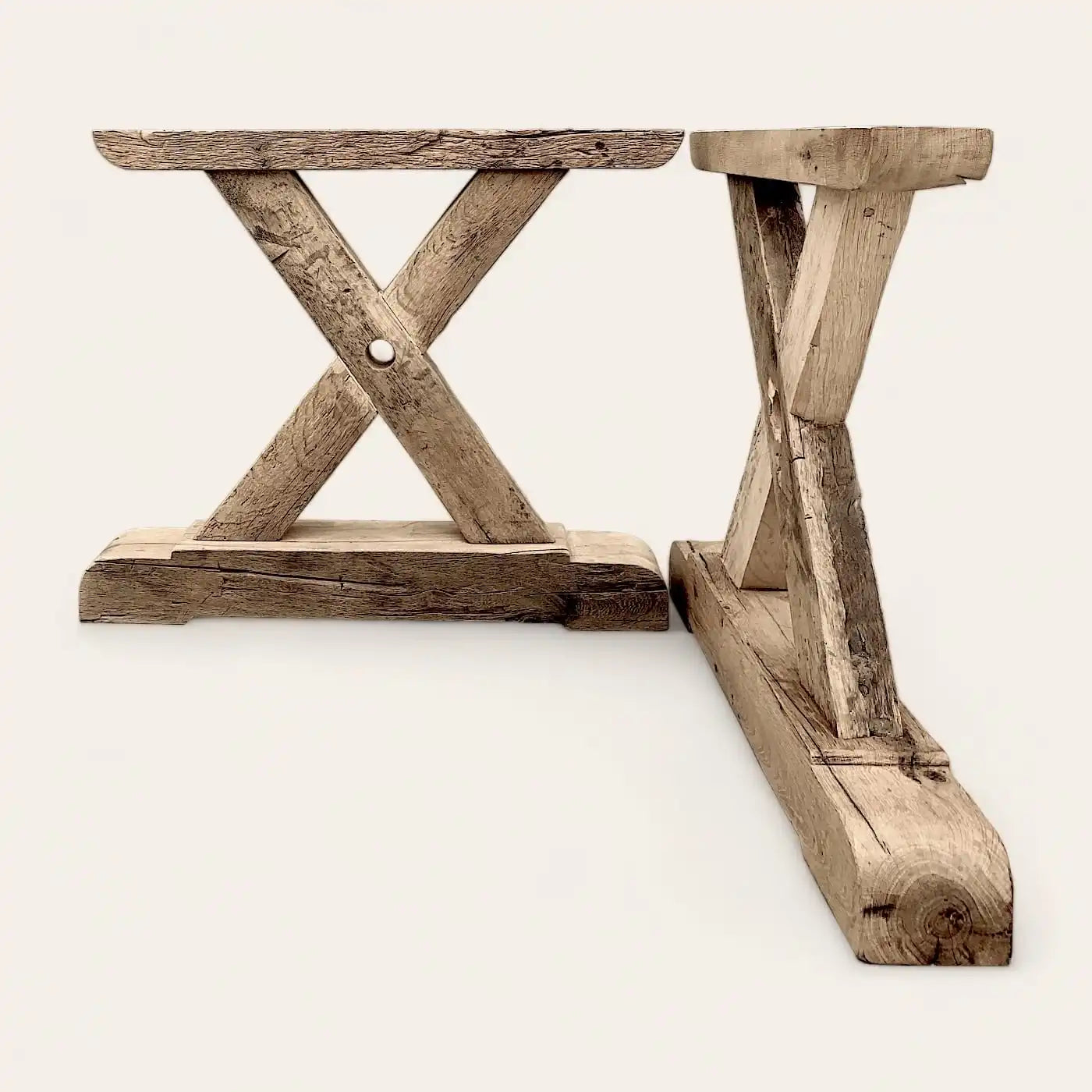Pied de Table Rustique en Bois Massif - Modèle PB10