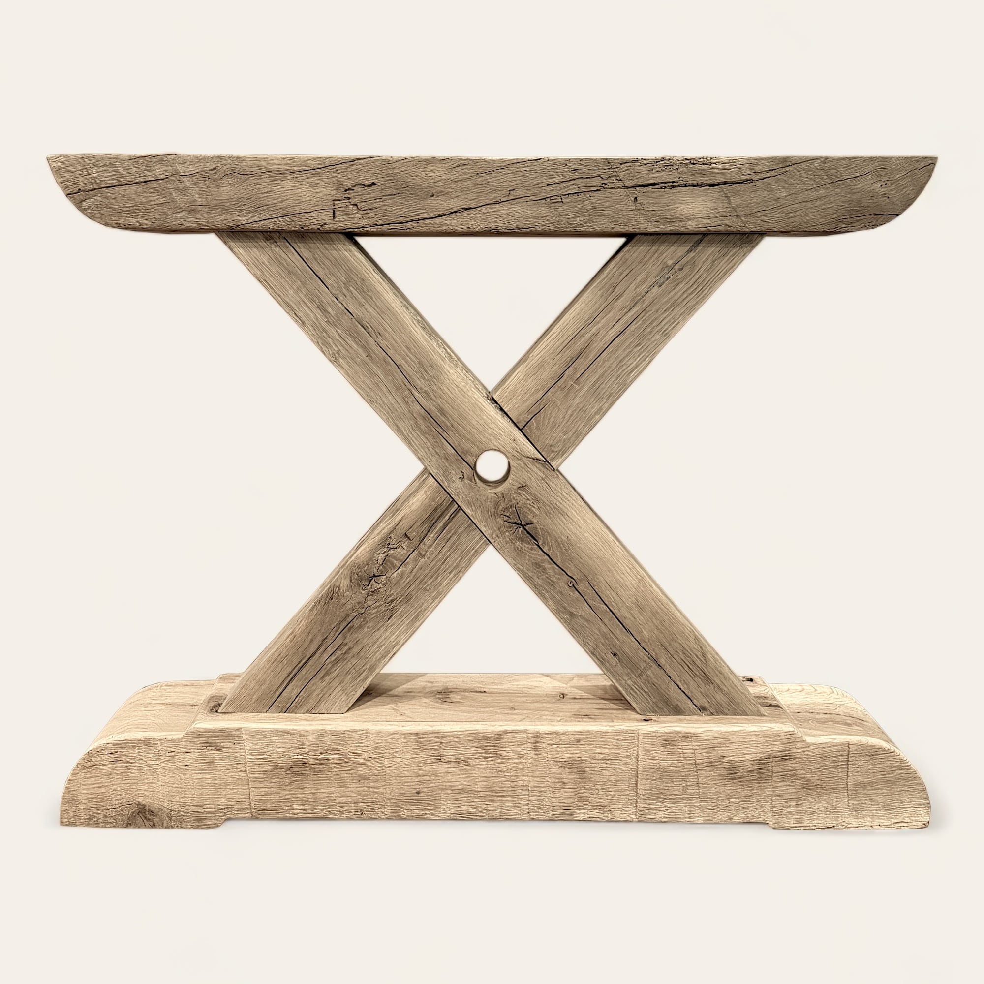 Pied de Table Rustique en Bois Massif - Modèle PB12