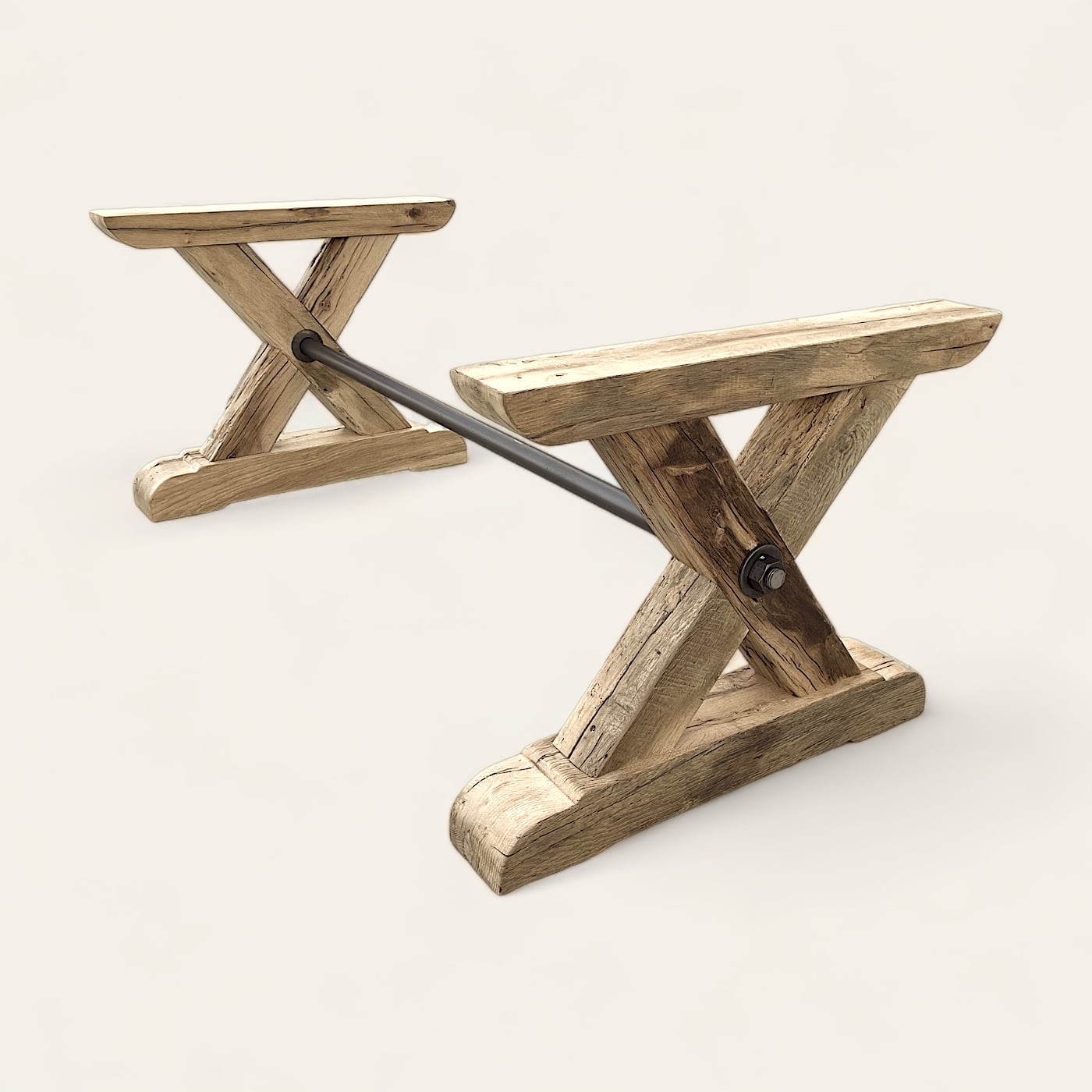 Pied de Table Rustique en Bois Massif - Modèle PB12