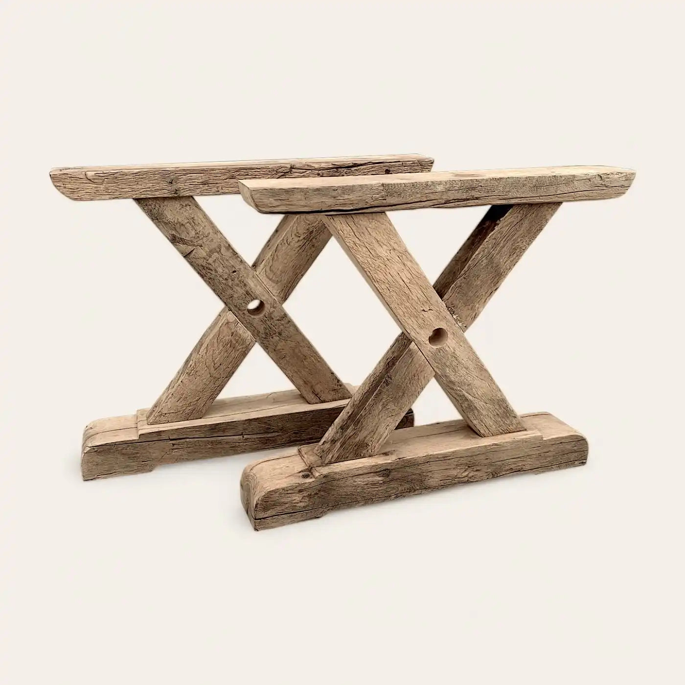 Pied de Table Rustique en Bois Massif - Modèle PB10