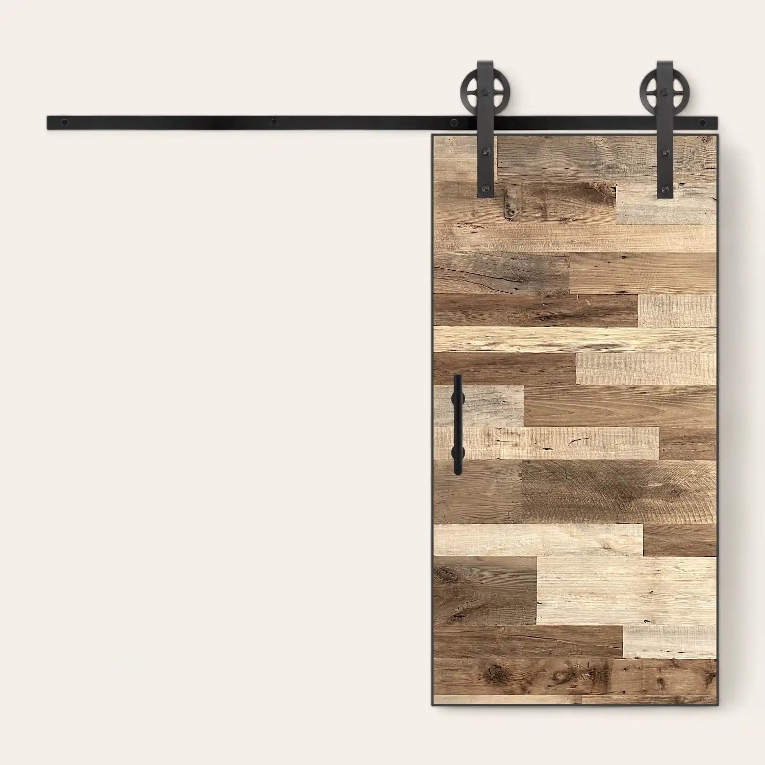 Porte coulissante bois vieilli brun clair