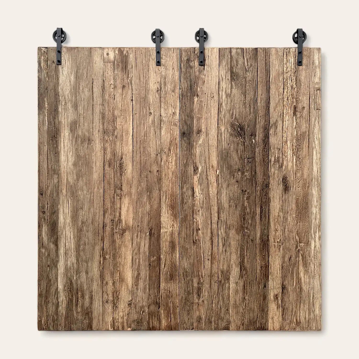 Porte coulissante bois vieilli chêne