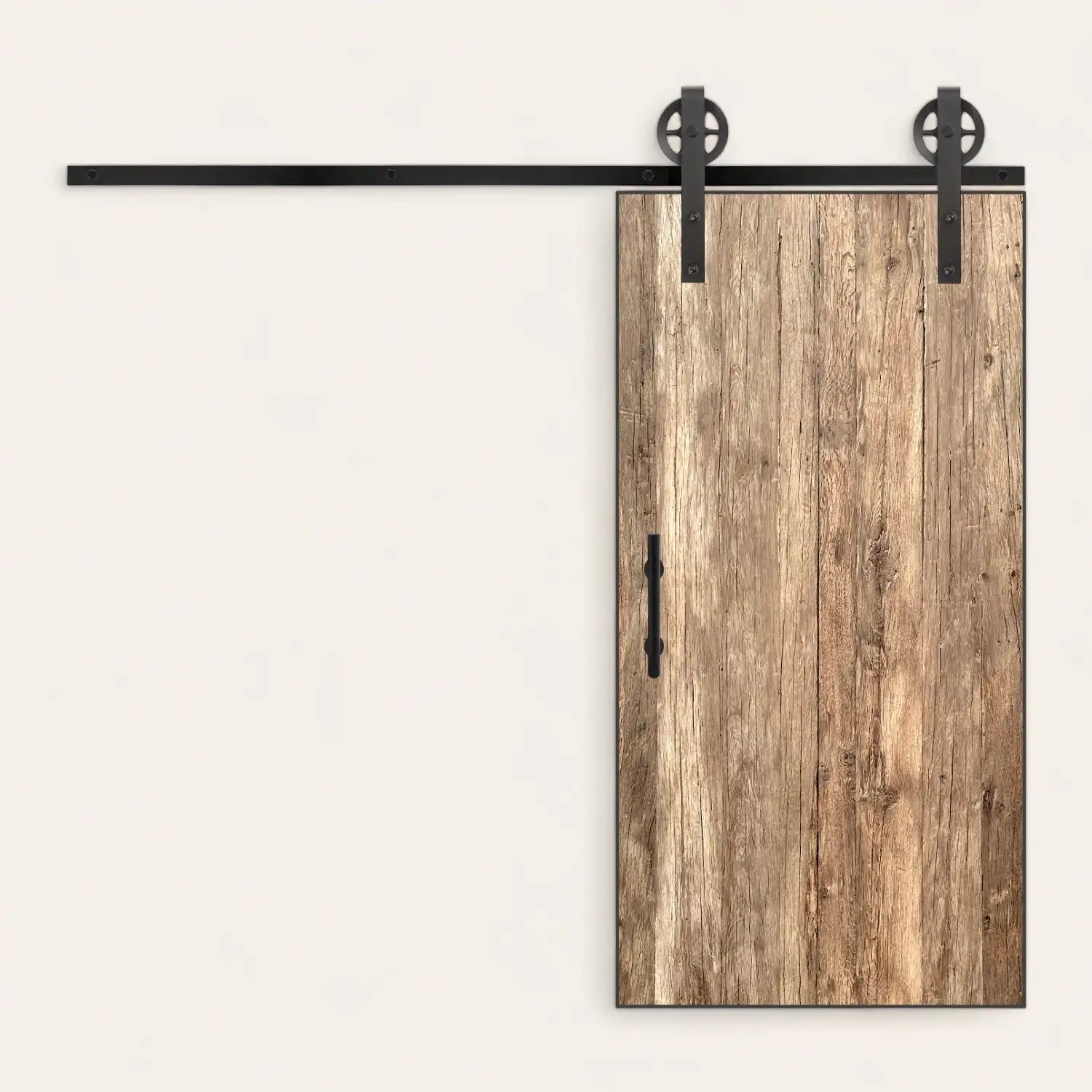 Porte coulissante bois vieilli chêne