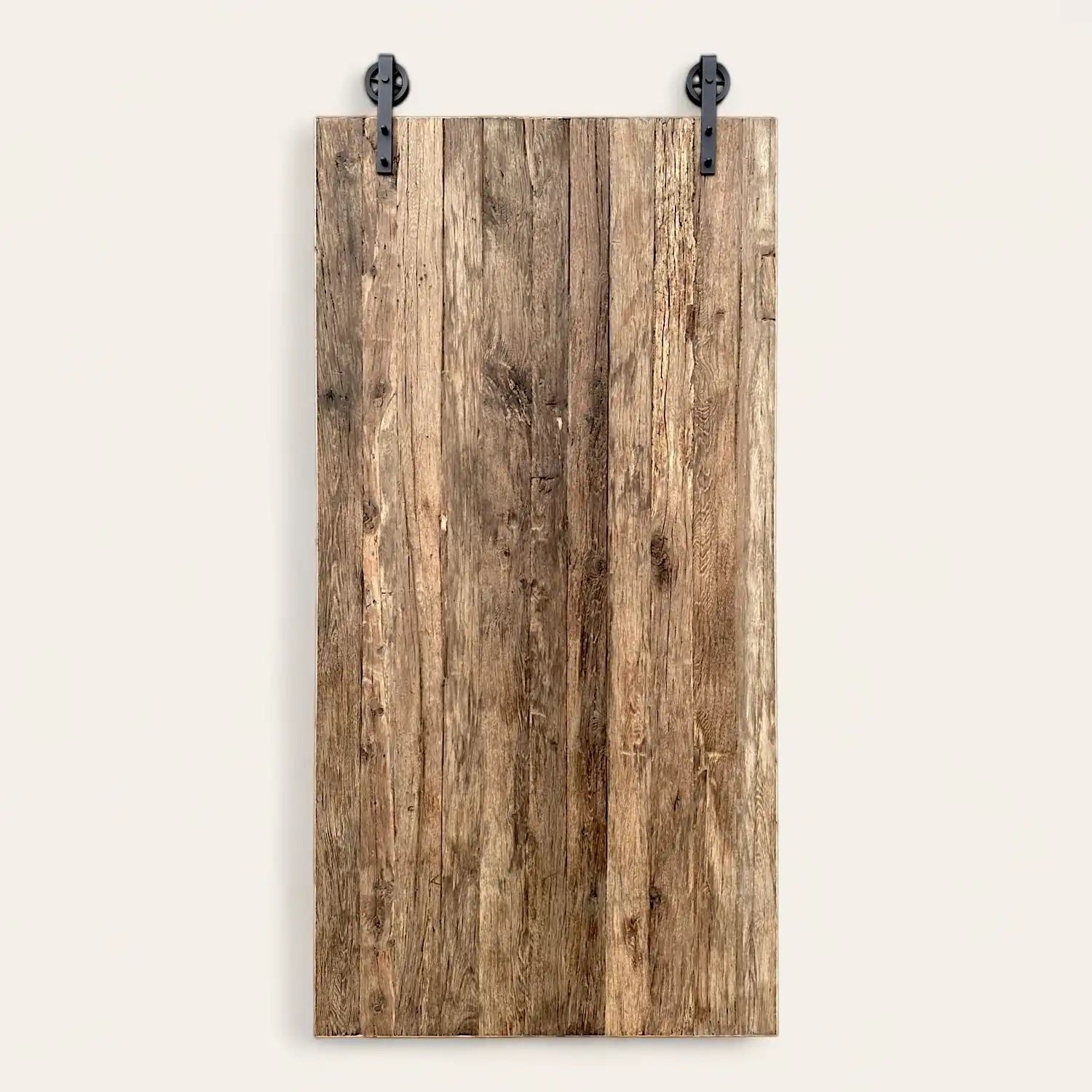Porte coulissante bois vieilli chêne
