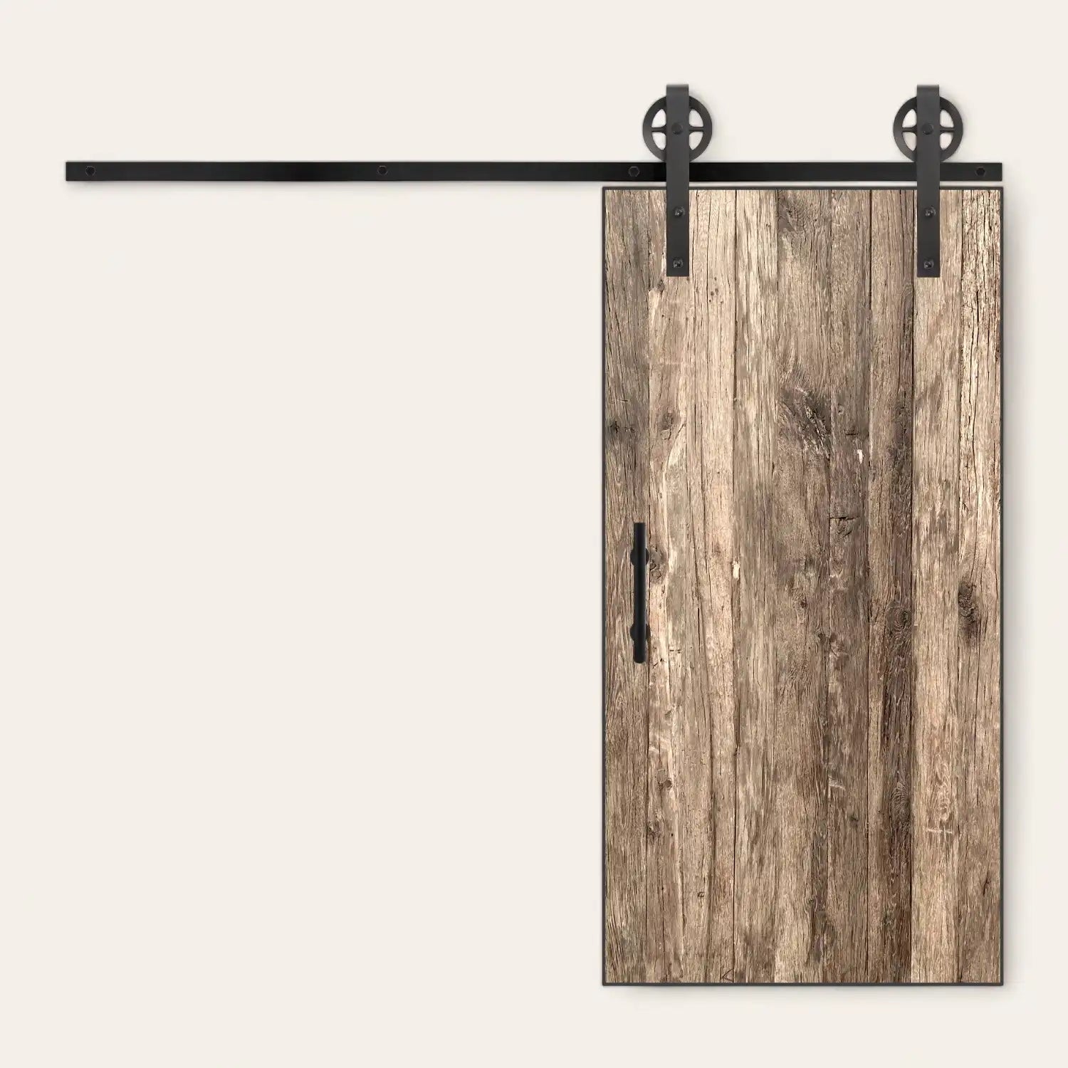 Porte coulissante bois vieilli chêne