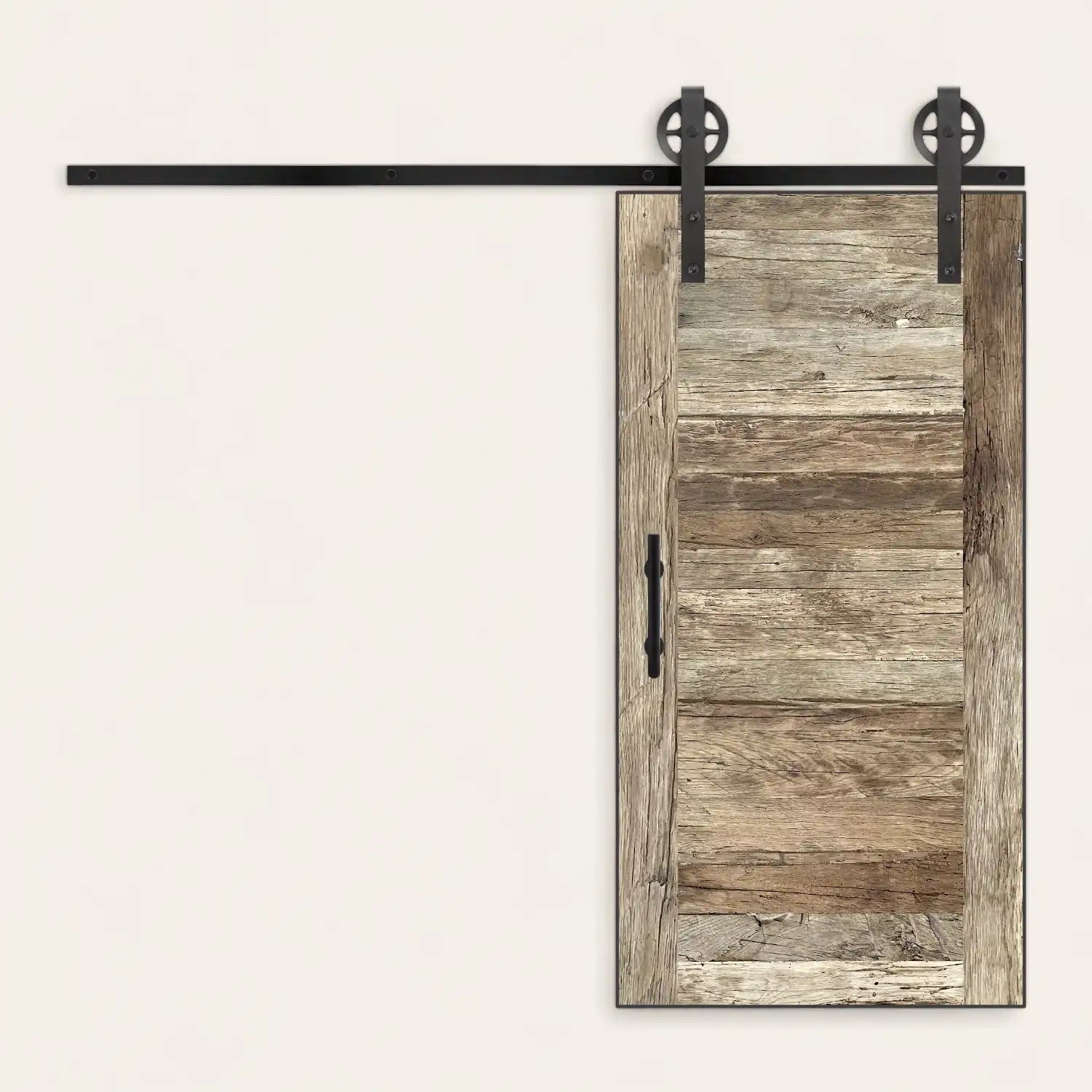 Porte coulissante bois vieilli chêne