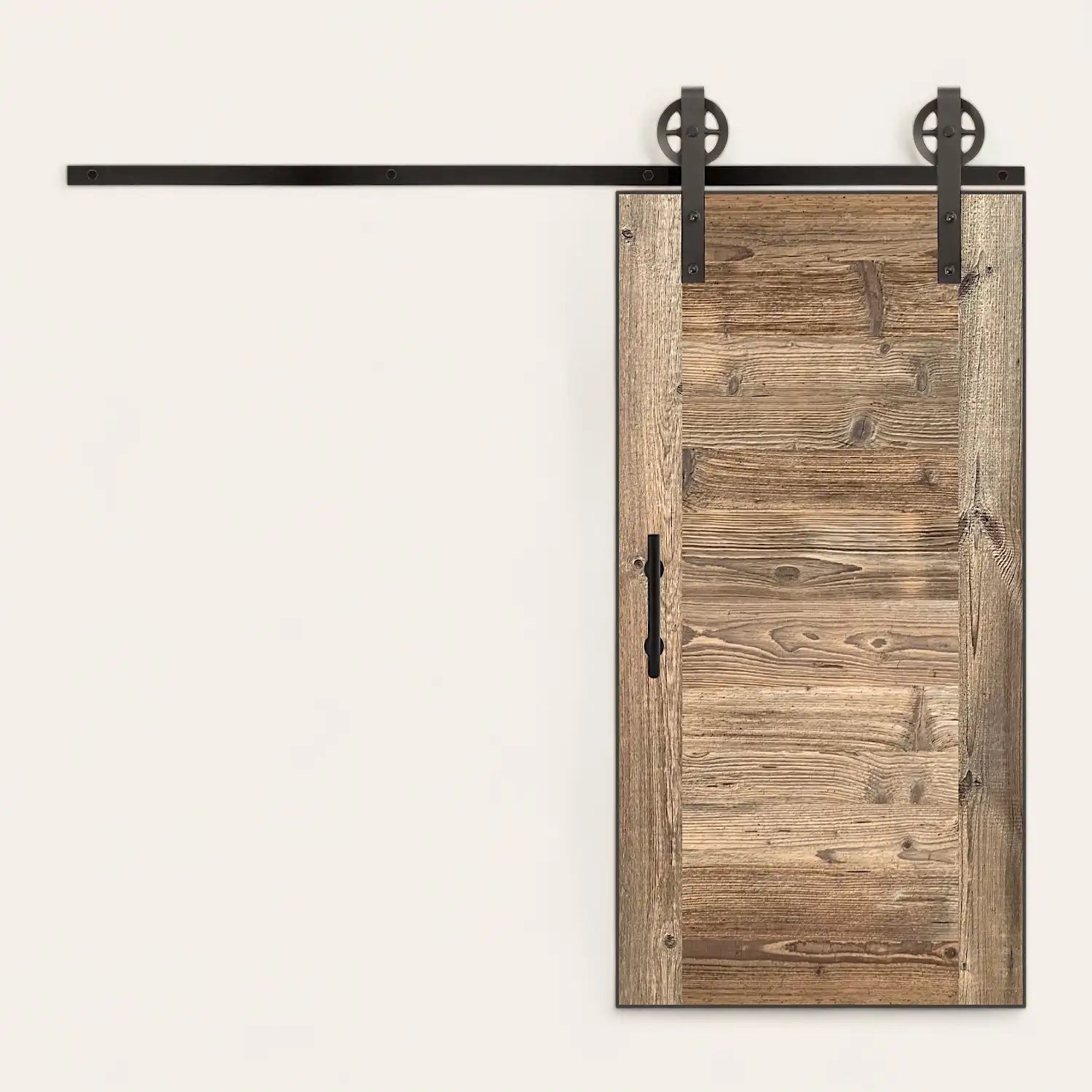 Porte coulissante bois vieilli sapin brun