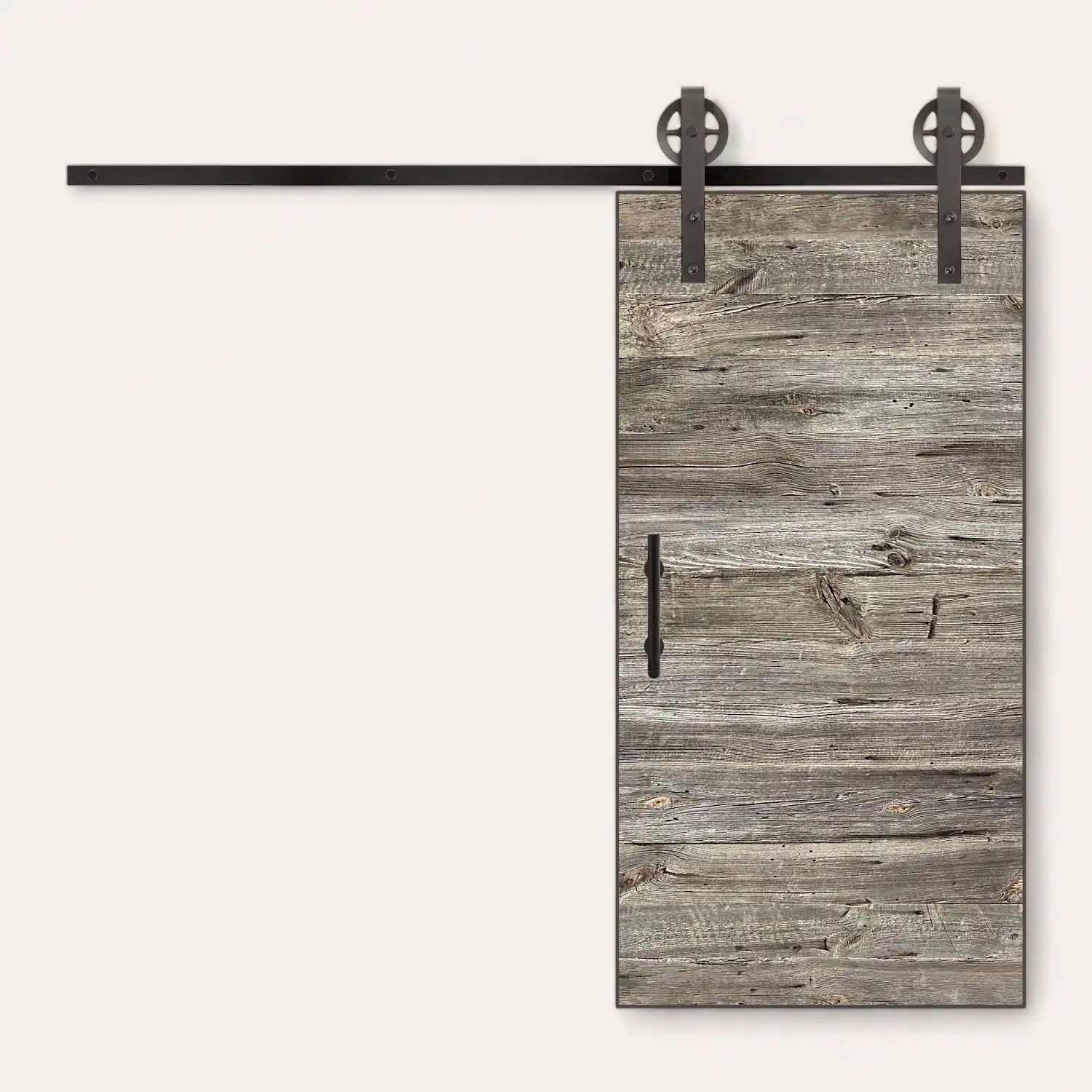 Porte coulissante bois vieilli sapin gris