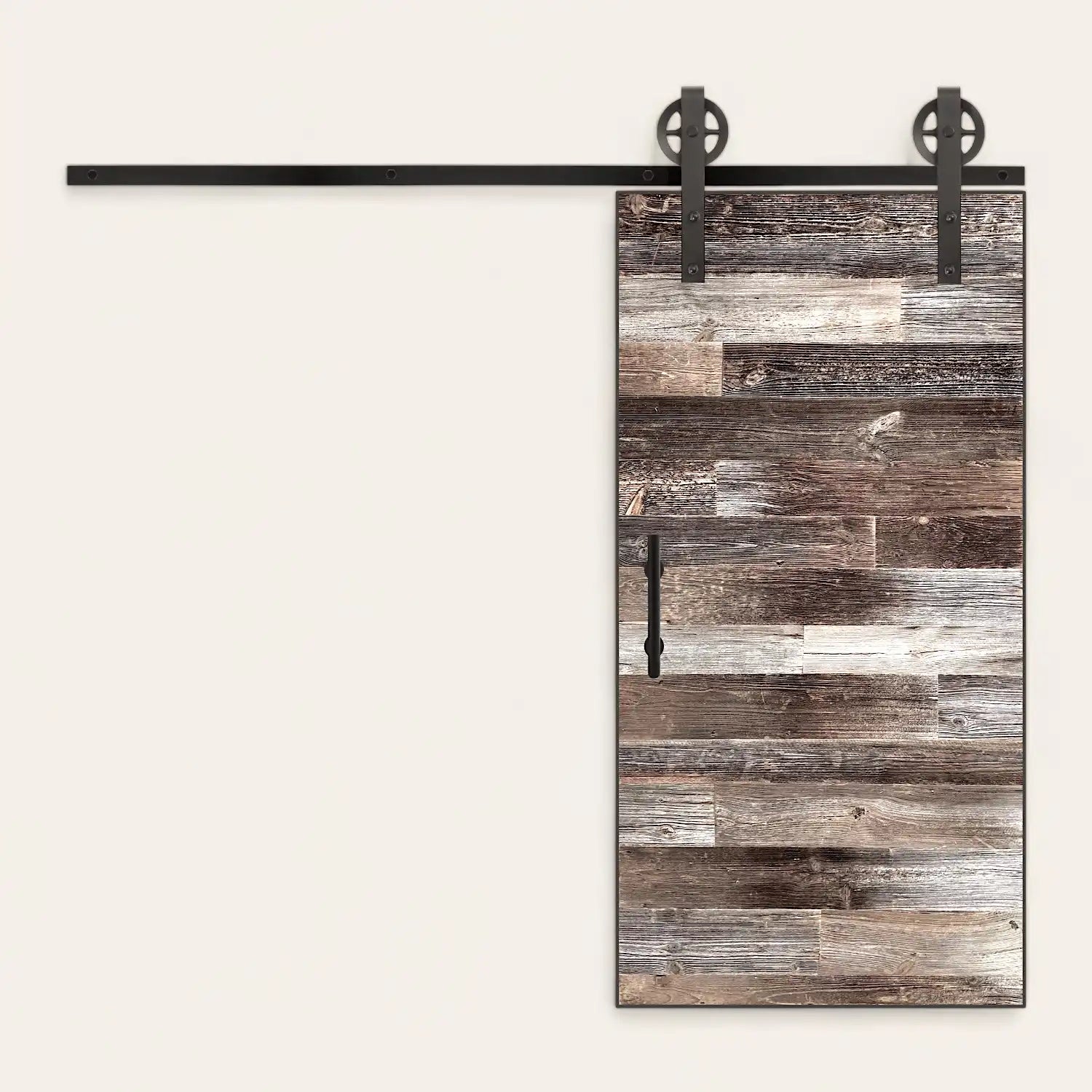 Porte coulissante bois vieilli sapin gris