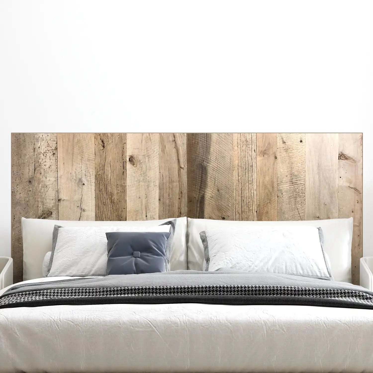 Tête de lit rustique en vieil aulne brun clair