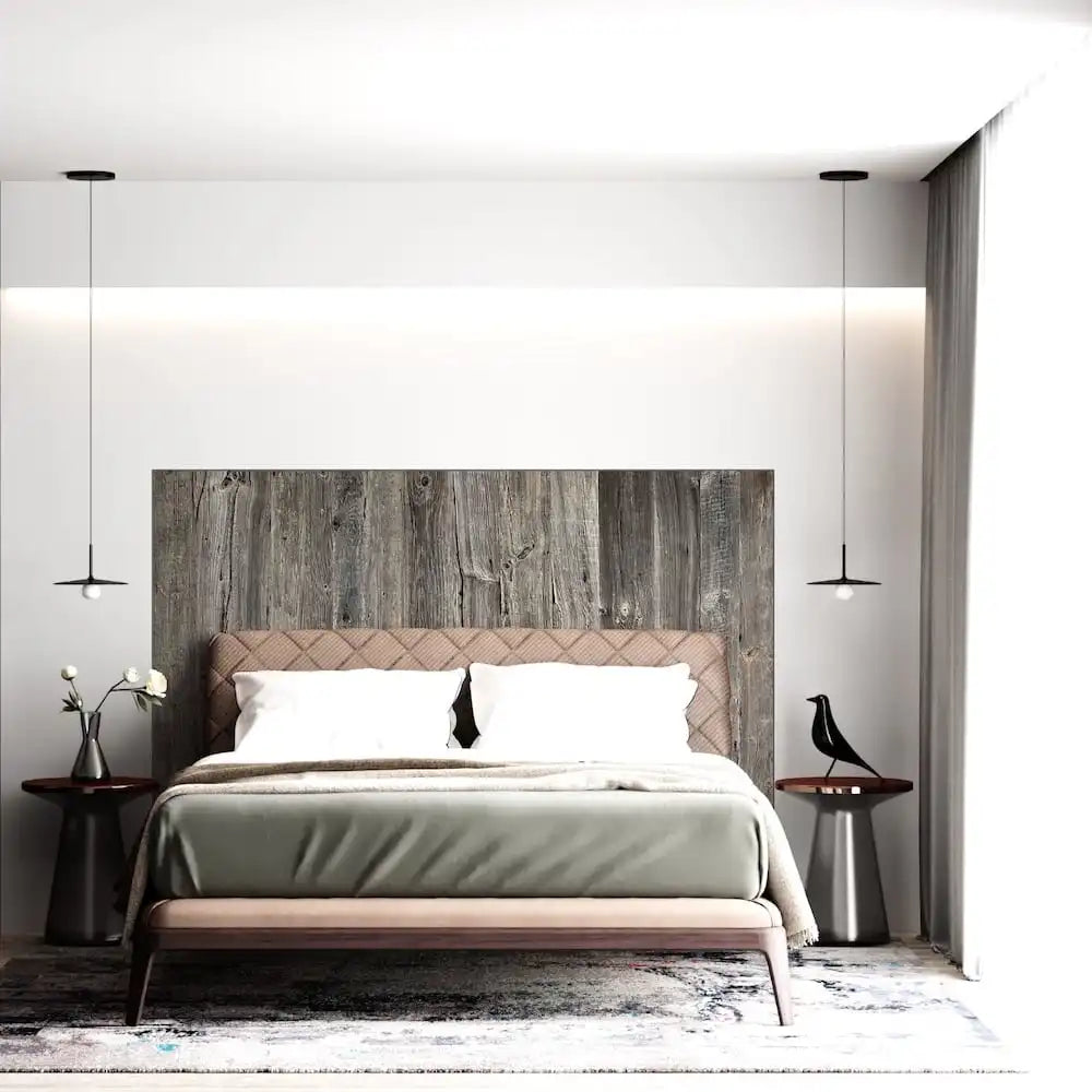 Tête de lit rustique en vieux sapin gris