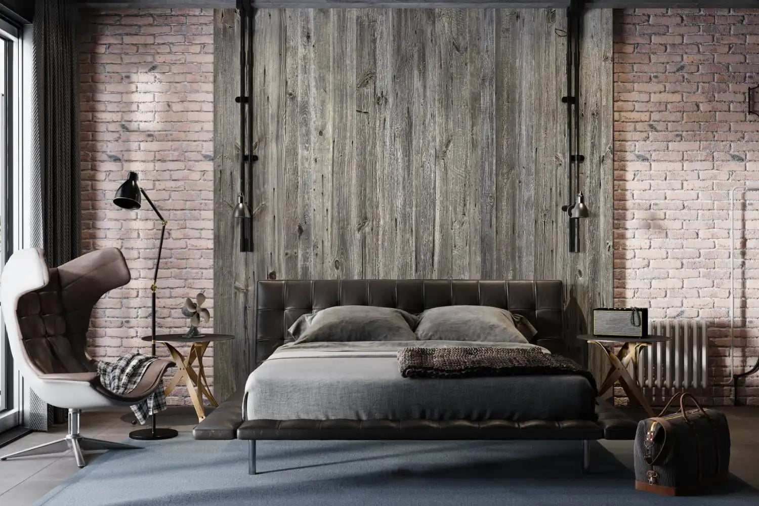 Tête de lit rustique en vieux sapin gris